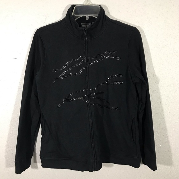 Additions by Chico’s Black Sequin Athletic Jacket - Picture 1 of 5